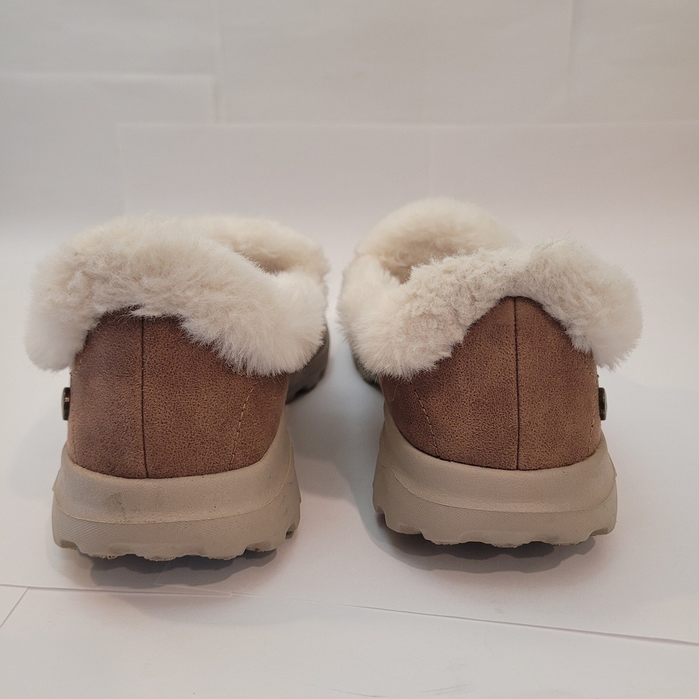 Skechers GO Walk Lounge Mules Women Size 6 Chestnut Brown‎ Faux Fur Trim 175057 - Picture 6 of 8